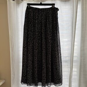 Who What Wear Black and White Printed Maxi Skirt